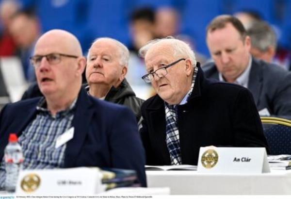 26 February 2022; Clare delegate Robert Frost during the GAA Co<em></em>ngress at NUI Galway Co<em></em>nnacht GAA Air Dome in Bekan, Mayo. Photo by Piaras Ó Mídheach/Sportsfile