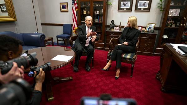 Sen. Chuck Grassley (R-Iowa) and President-elect Trump's nominee for Attorney General Pam Bondi